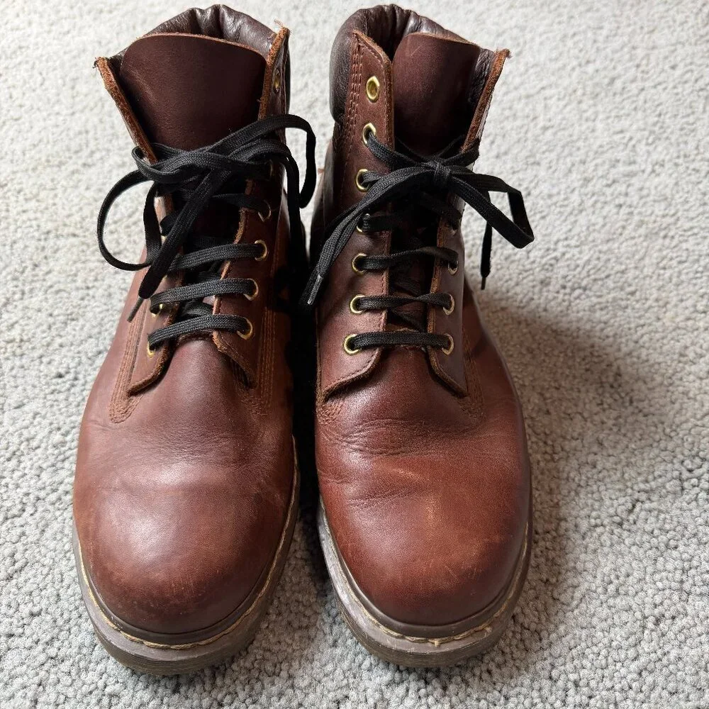 Vintage Dr. Martens Boots Rare 7 Eyelet Almond Toe - Made in England - Size UK7